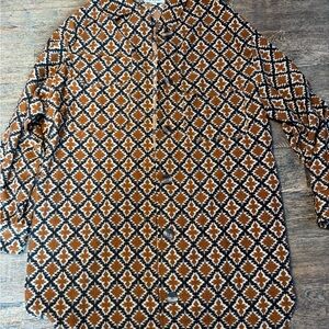 Polagram Diamond Pattern Top in Orange and Black